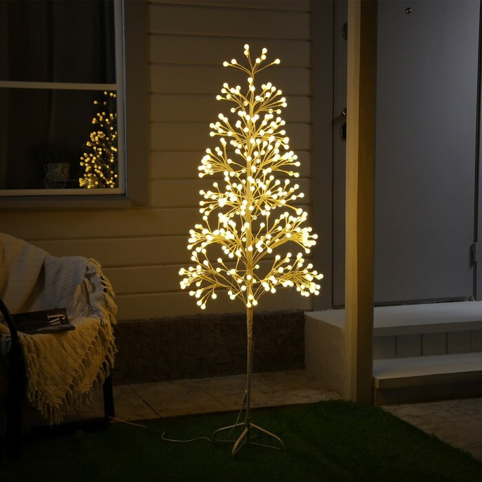 Светодиодное дерево Шарики 1.5 м, 360 LED, постоянное свечение, 220 В, свечение тёплое белое  #1