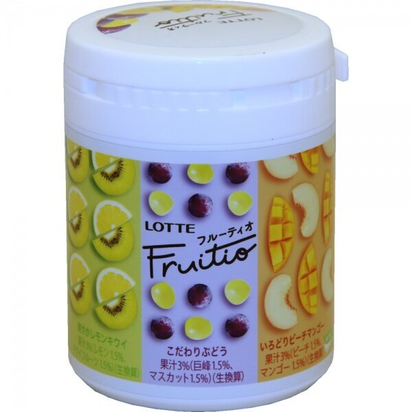 Lotte Жевательная резинка FRUITIO Assorted Family Bottle 143гр., Япония #1