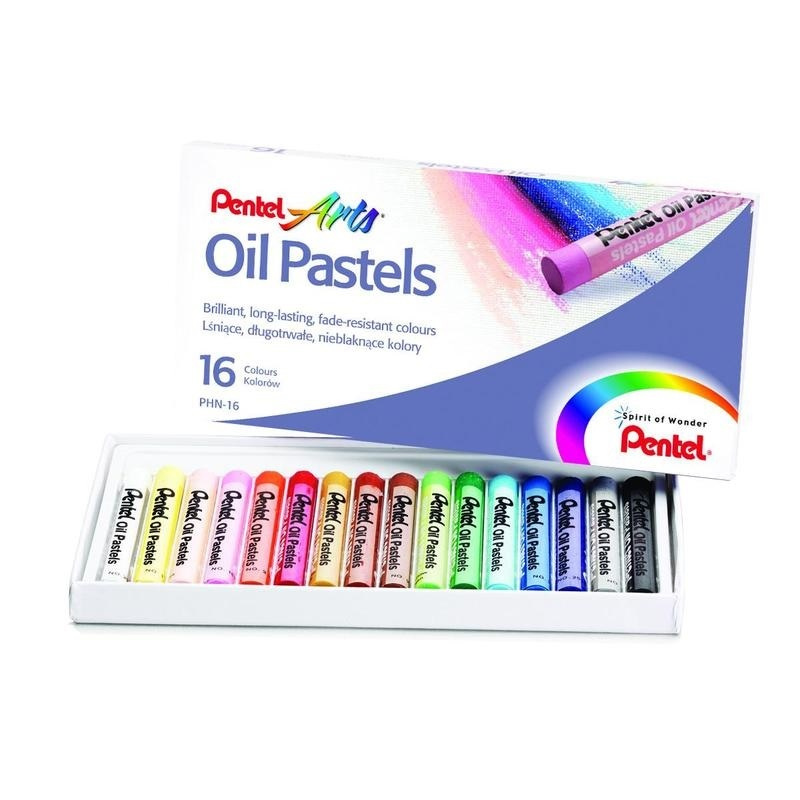Пастель масляная 16 цветов Pentel Oil Pastels, круглая, картонная упаковка (PHN4-16)  #1