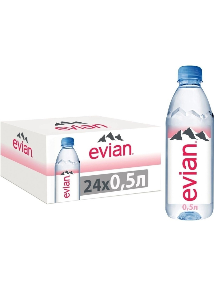 Вода минеральная природная Evian (Эвиан), 0,5 л х 24 бутылки, негазированная, пэт  #1