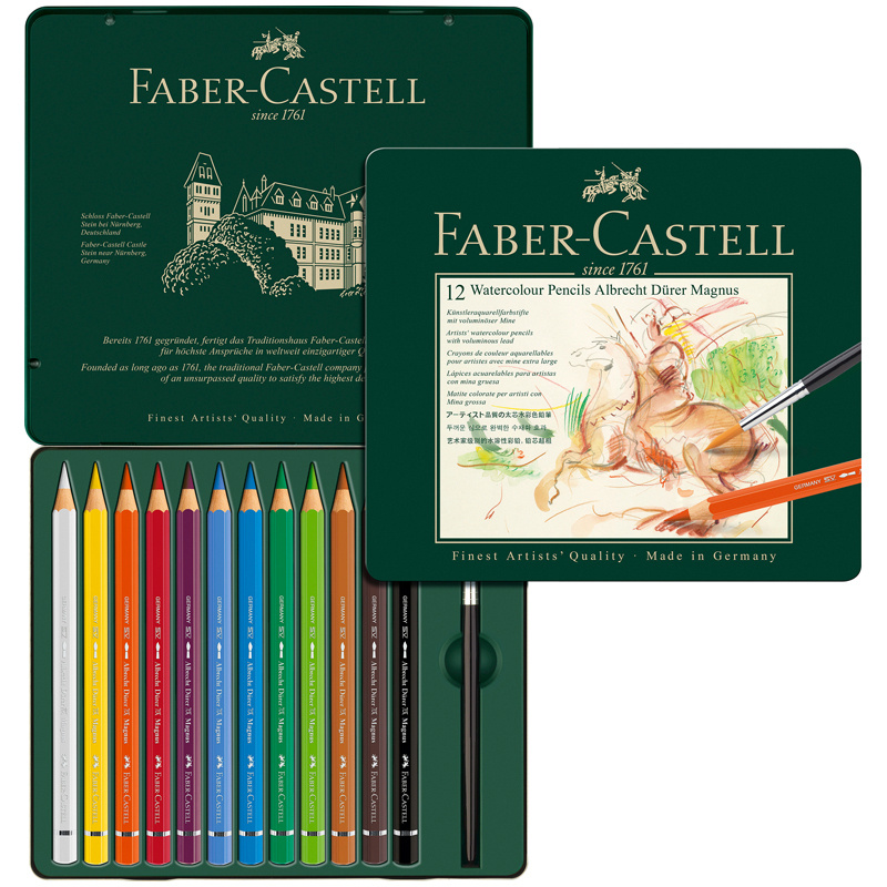 Цветные карандаши акварельные художественные Faber-Castell Albrecht Durer Magnus,12 цветов  #1