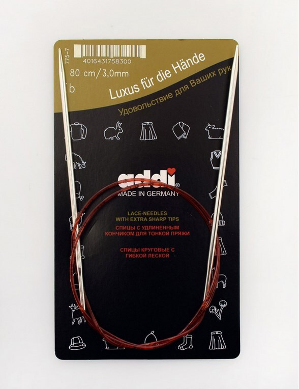 Спицы Addi №3 - 80 см для вязания круговые с удлиненным кончиком  #1