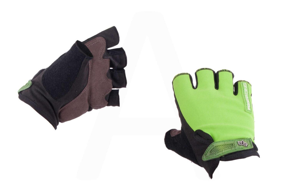 Перчатки без пальцев (size:M, зеленые) "FOX" #1