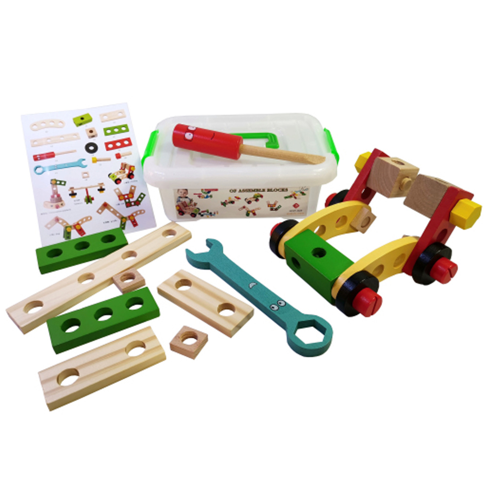Деревянный конструктор S+S Toys строительные инструменты для мальчика, "Плотник", сюжетно ролевой развивающий, #1