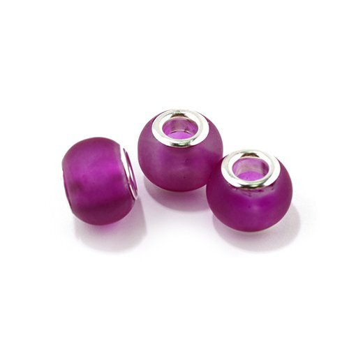 Бусины шармы для браслета стеклянные фиолетовые 11х14 мм, отверстие 6 мм  #1