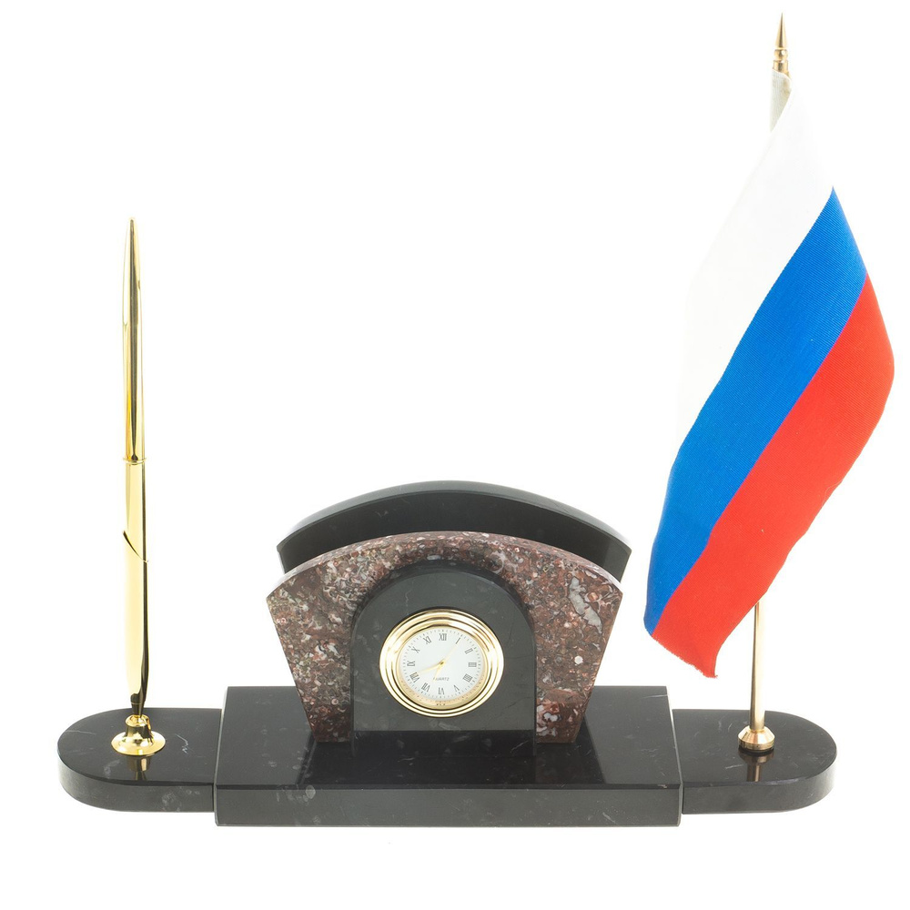 Визитница с флагом России из креноида / настольный набор  #1