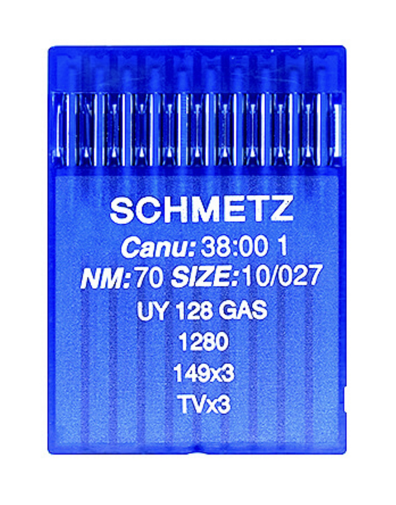 Иглы промышленные SCHMETZ TVx3 №70 (38:00 1, UY128GAS) / для промышленных швейных машин 10шт/уп  #1