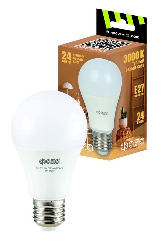 Лампа светодиодная LED 24Вт E27 3000K груша 230/50 ФАZА код 5038448 JazzWay 1 шт.  #1