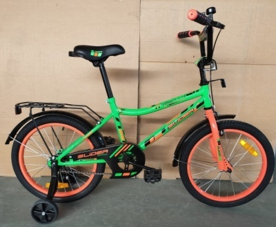 Велосипед двухколесный Slider Pro. Диаметр колес 18 дюймов. (Цвет: зел.черн.оранж)  #1