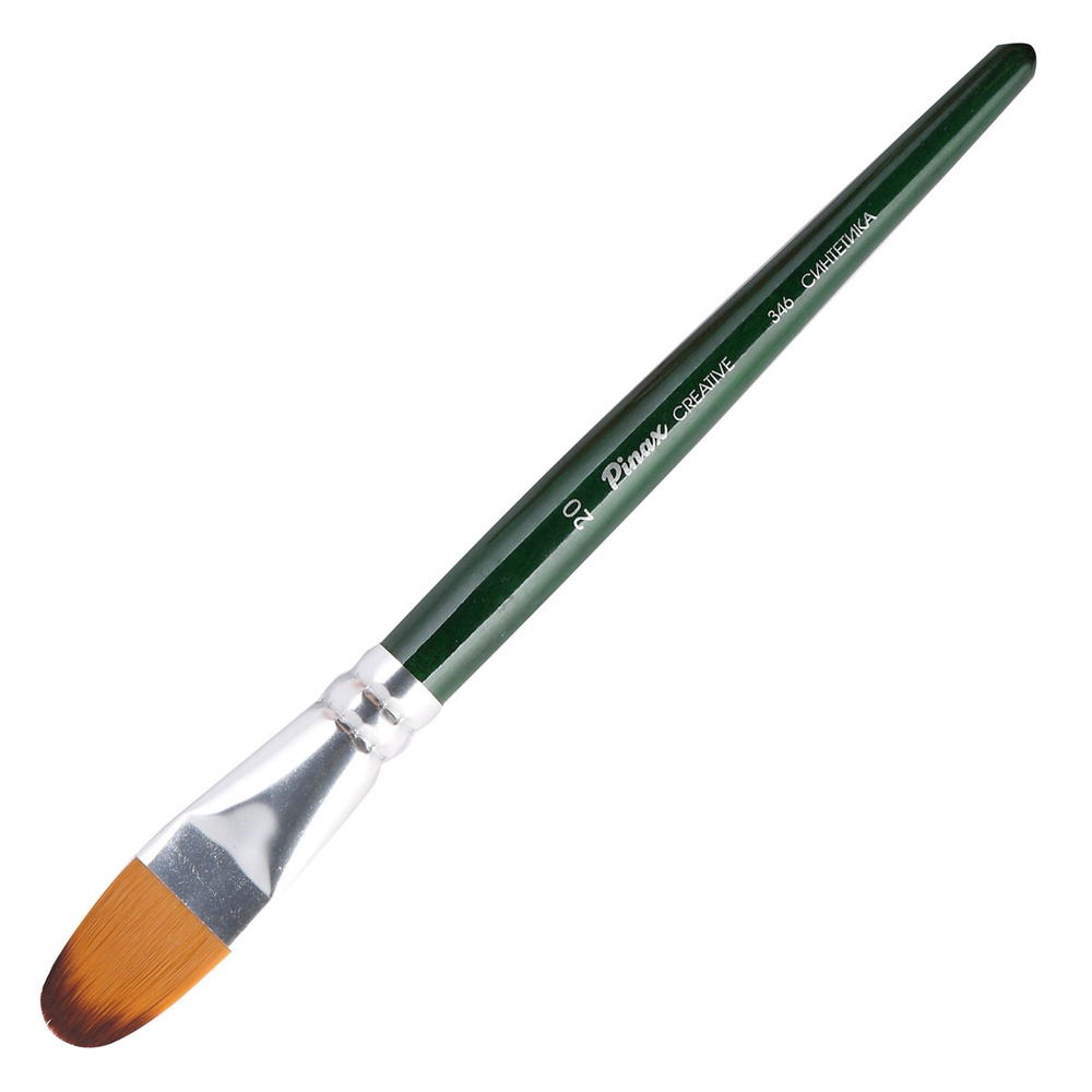Кисть Синтетика, плоская овальная, №20, короткая ручка, дерево Creative Pinax ( в заказе 1 штука)  #1