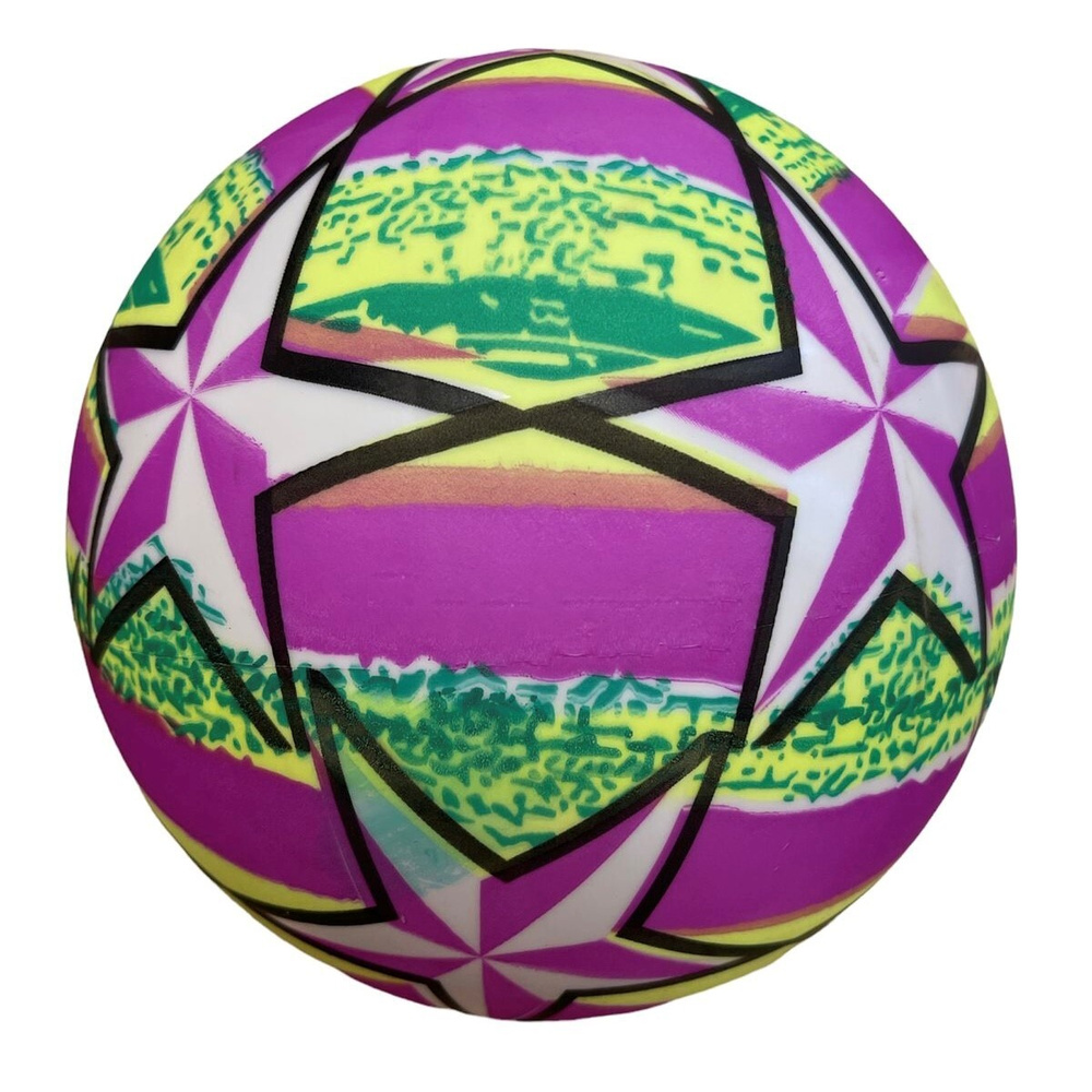 Мяч детский резиновый фиолетовый звезды 22 см  #1