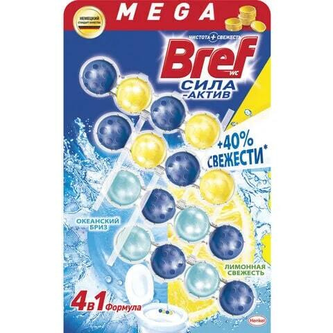 BREF чистящее средство для унитаза 4в1 Сила-Актив Лимонная Свежесть/Океанский бриз  #1