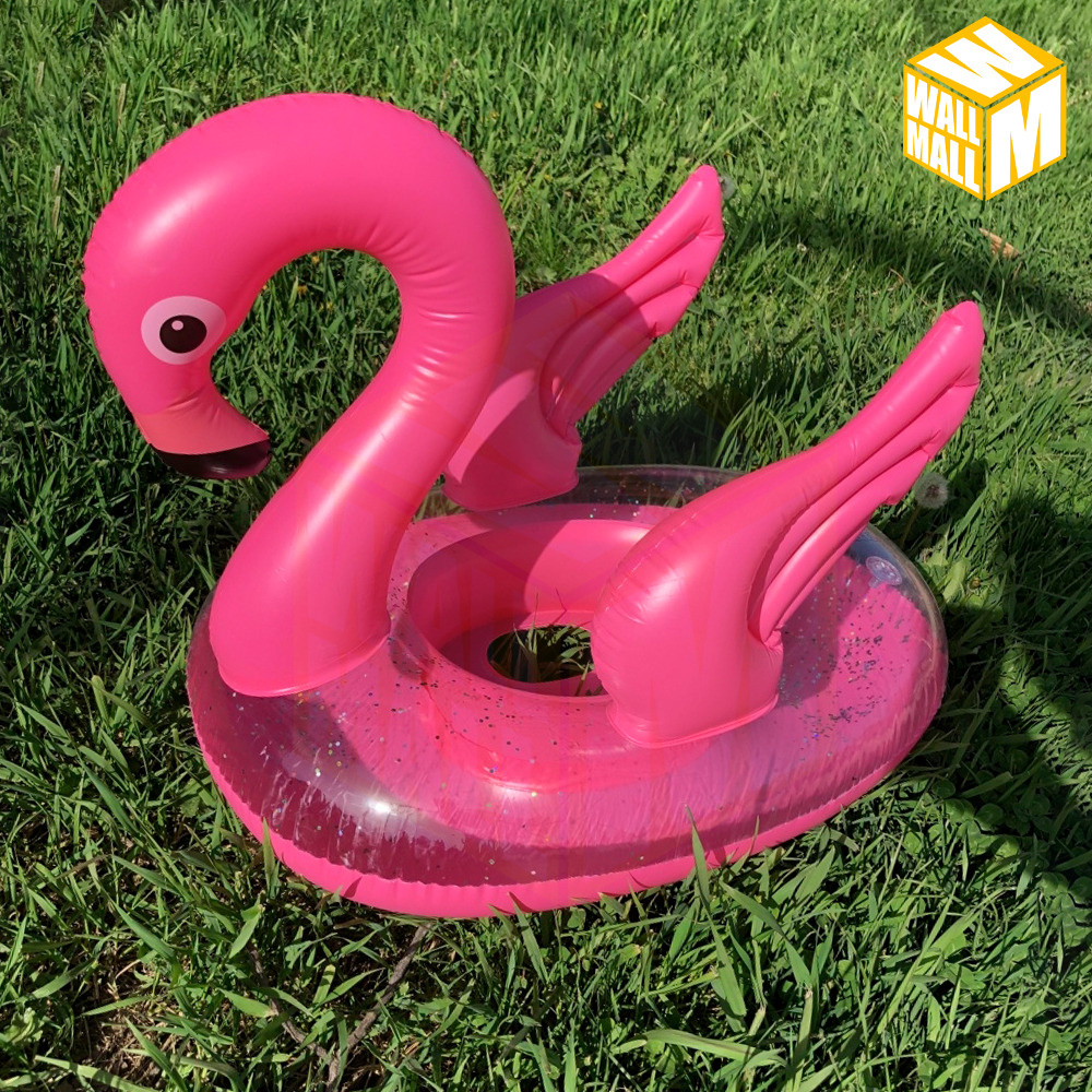 Детский надувной круг Фламинго для плавания PINK FLAMINGO с отверстиями для ножек / Надувной круг для #1