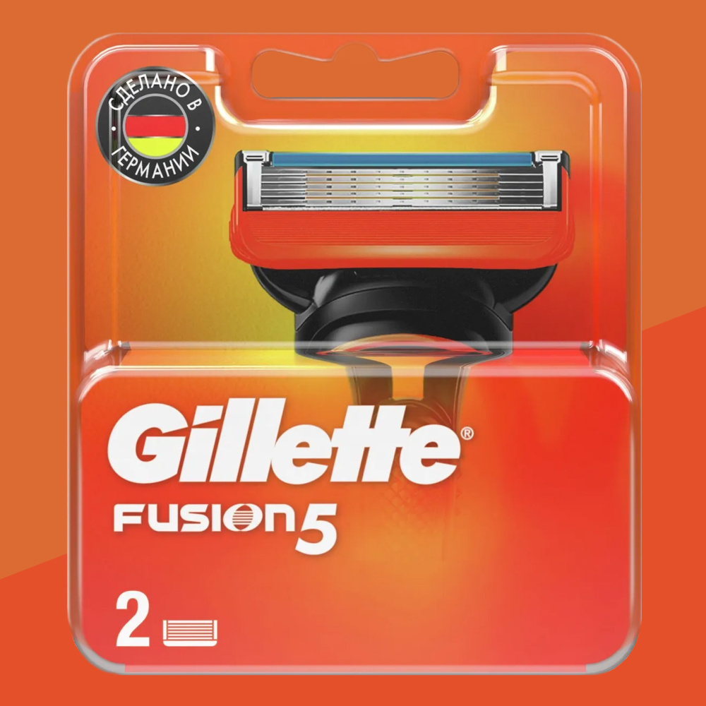 Сменные кассеты лезвия Gillette Fusion, Насадки Джилет Мужские с 5 лезвиями и точным триммером для труднодоступных #1