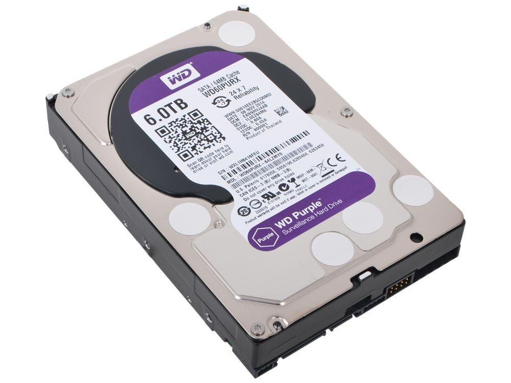 Western Digital Внутренний жесткий диск Жесткий диск 3.5" HDD 6 Tb WD60PURX (WD60PURX)  #1