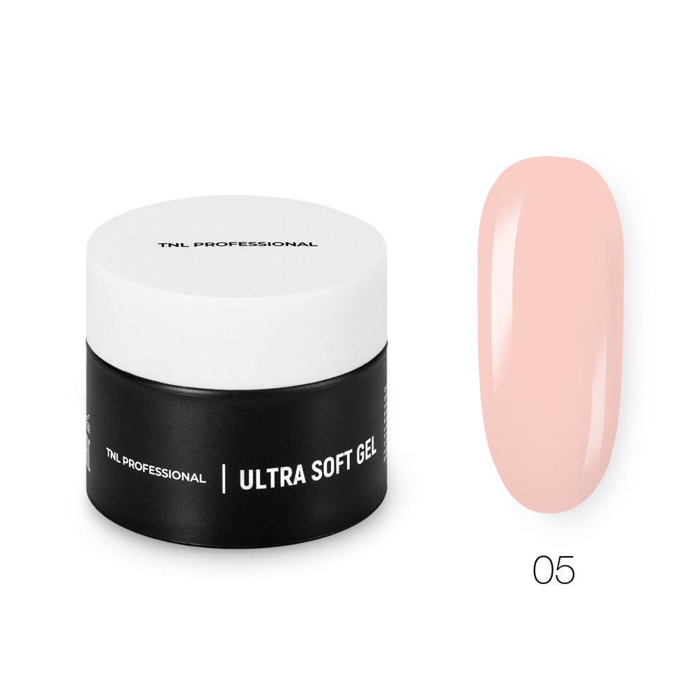 TNL Низкотемпературный однофазный гель Ultra soft №05 камуфлирующий светло-розовый (15 мл.) для наращивания #1