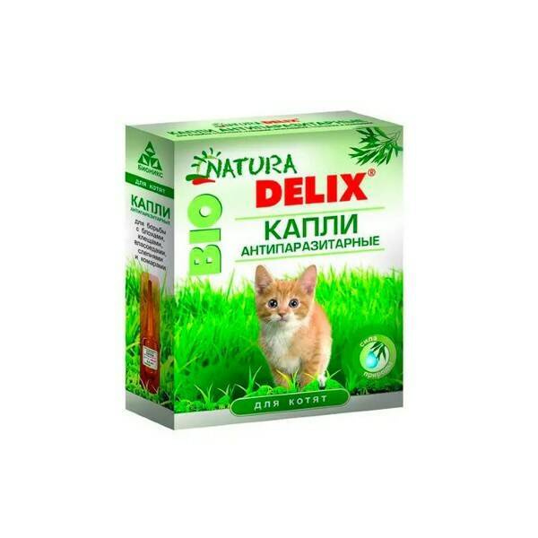 Капли на холку DELIX NATURA BIO для котят 2 флакона по 0,5 мл #1