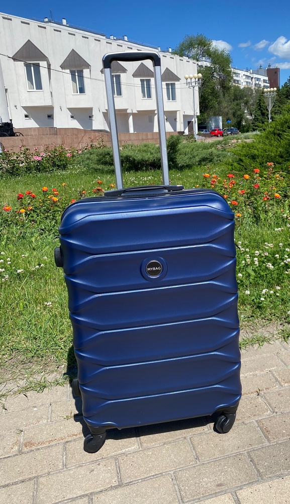 Чемодан средний темно синий из полипропилена чемодан размер М  #1