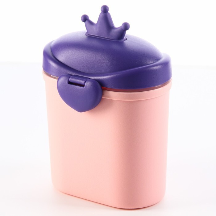 Контейнер для хранения детского питания Корона, 800 мл.,большой, цвет розовый  #1