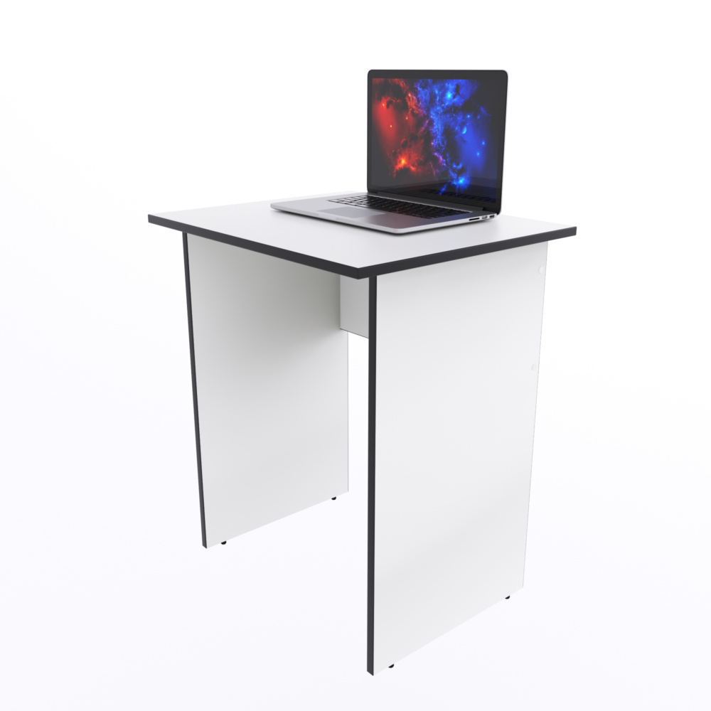 Компьютерный стол "Минис", 60х50х72,6 см, белый с чёрной кромкой  #1