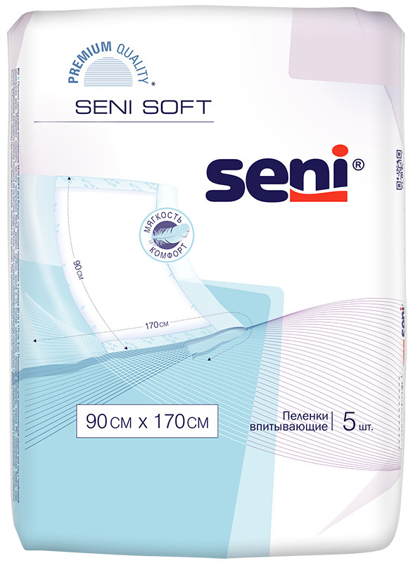 Пеленки одноразовые впитывающие SENI SOFT 90 см x 170 см, 5 шт. #1