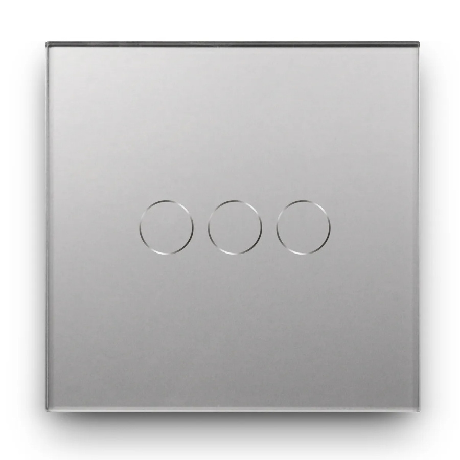 Умный сенсорный выключатель DiXiS Wi-Fi Touch Wall Light Switch (Ewelink) 3 Gang / 1 Way (86x86) Grey #1