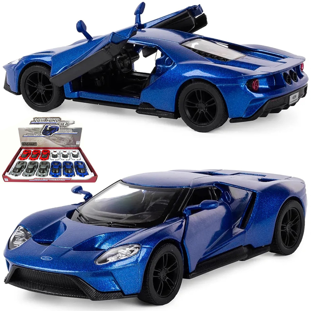 Металлическая машинка Kinsmart 1:38 2017 Ford GT KT5391D, инерционная / Синий  #1