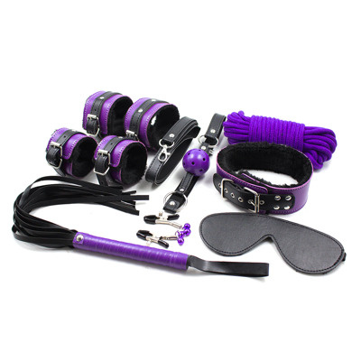 БДСМ набор 8 предметов чёрно-фиолетовый (хлопок) #1