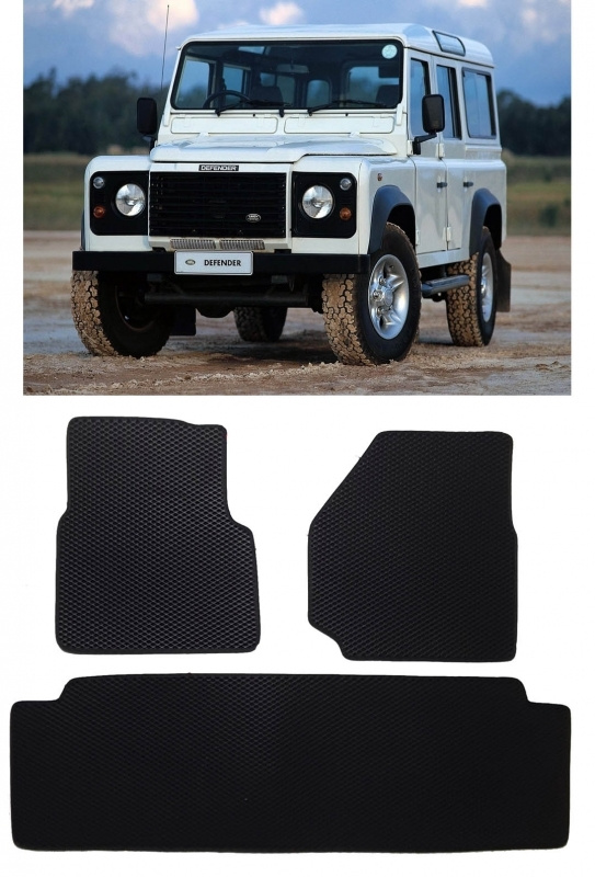 Ева коврики Land Rover Defender 5дв 1983 - 2016/ Ева ЭВА СОТА/ цвет Серый c красной окантовкой / EVA #1