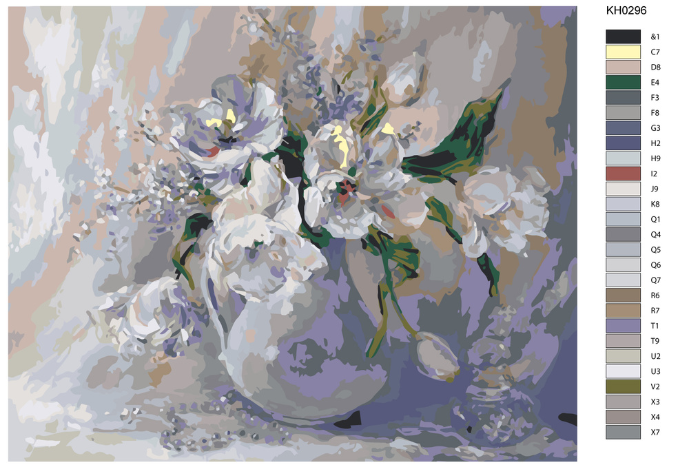 Картина по номерам "Белые тюльпаны" KH0296 40x50 #1