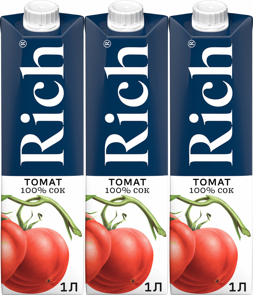 Сок Rich Томат с солью 1 л в упаковке, комплект: 3 упаковки #1