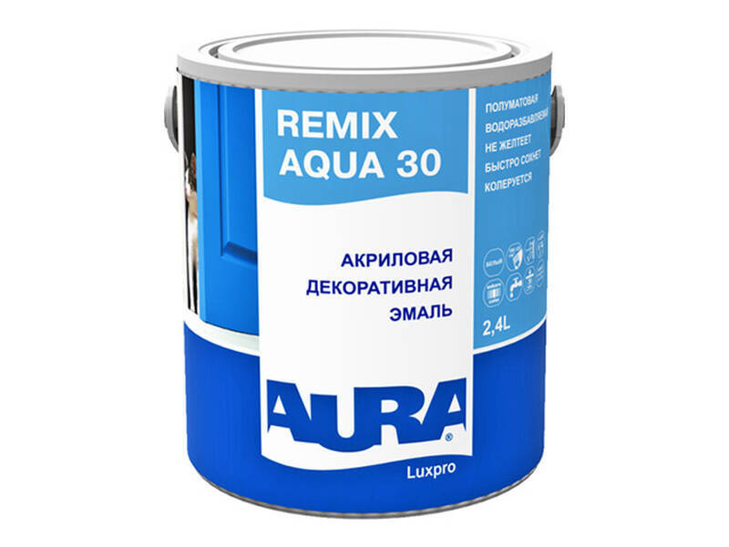 Эмаль AURA Luxpro Remix Aqua 30 ALE002 2.4 л #1