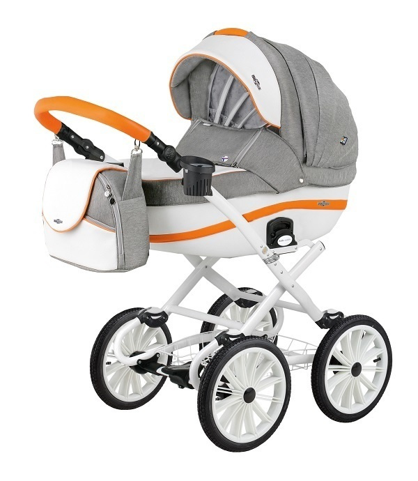 Коляска универсальная Bebe-Mobile INES 2 в 1, R6 (ORANGE-GRAPHITE) #1