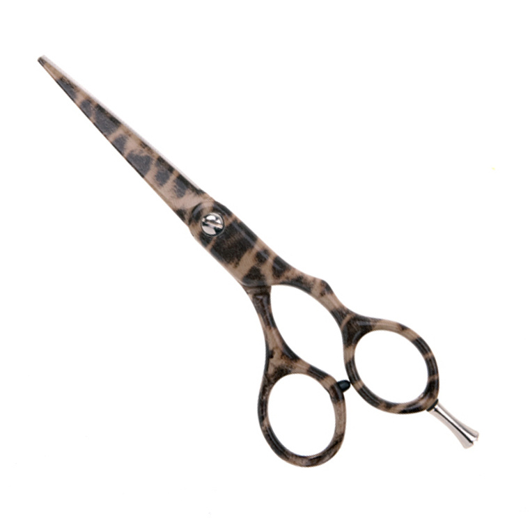 Парикмахерские ножницы DEWAL PRO COLOR STEP прямые эргономичные 5,5", узор "леопард" M30655-LP  #1