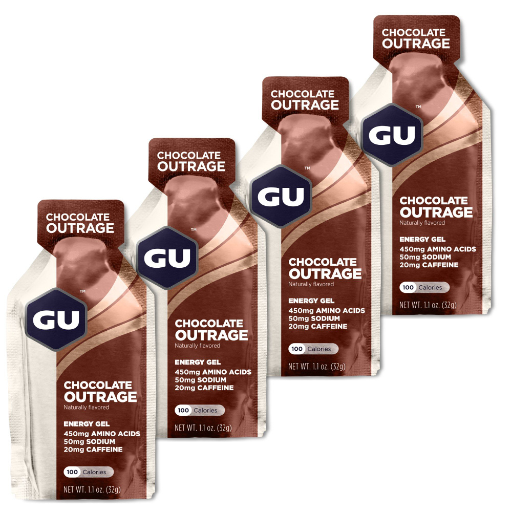 Энергетический гель GU ENERGY GU ORIGINAL ENERGY GEL 20mg caffeine 4 стика x 32 г, Шоколадное безумие #1