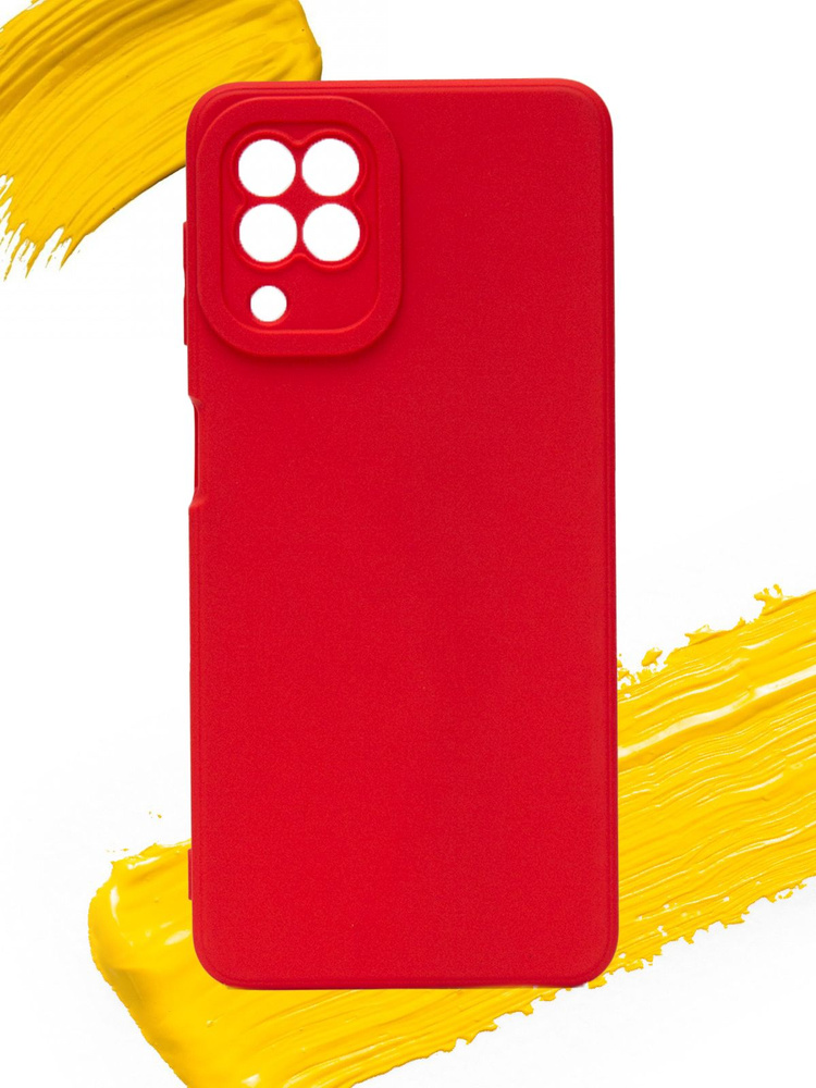 Чехол для Samsung Galaxy A12 / чехол на самсунг а12 с защитой камеры насыщенный красный  #1