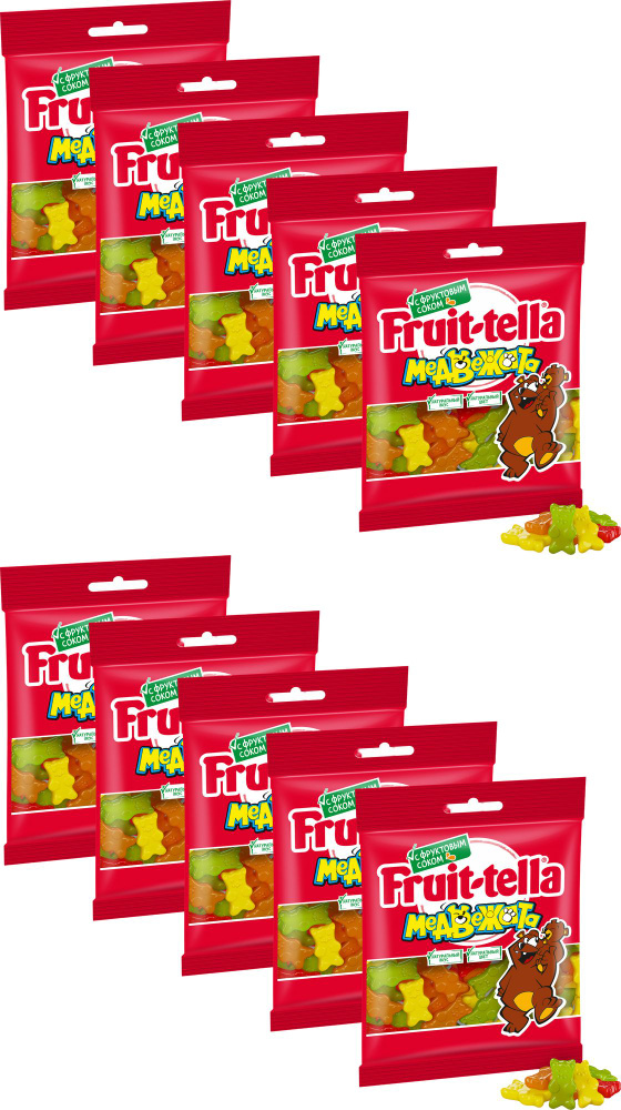 Мармелад Fruittella Медвежата жевательный, комплект: 10 упаковок по 70 г  #1