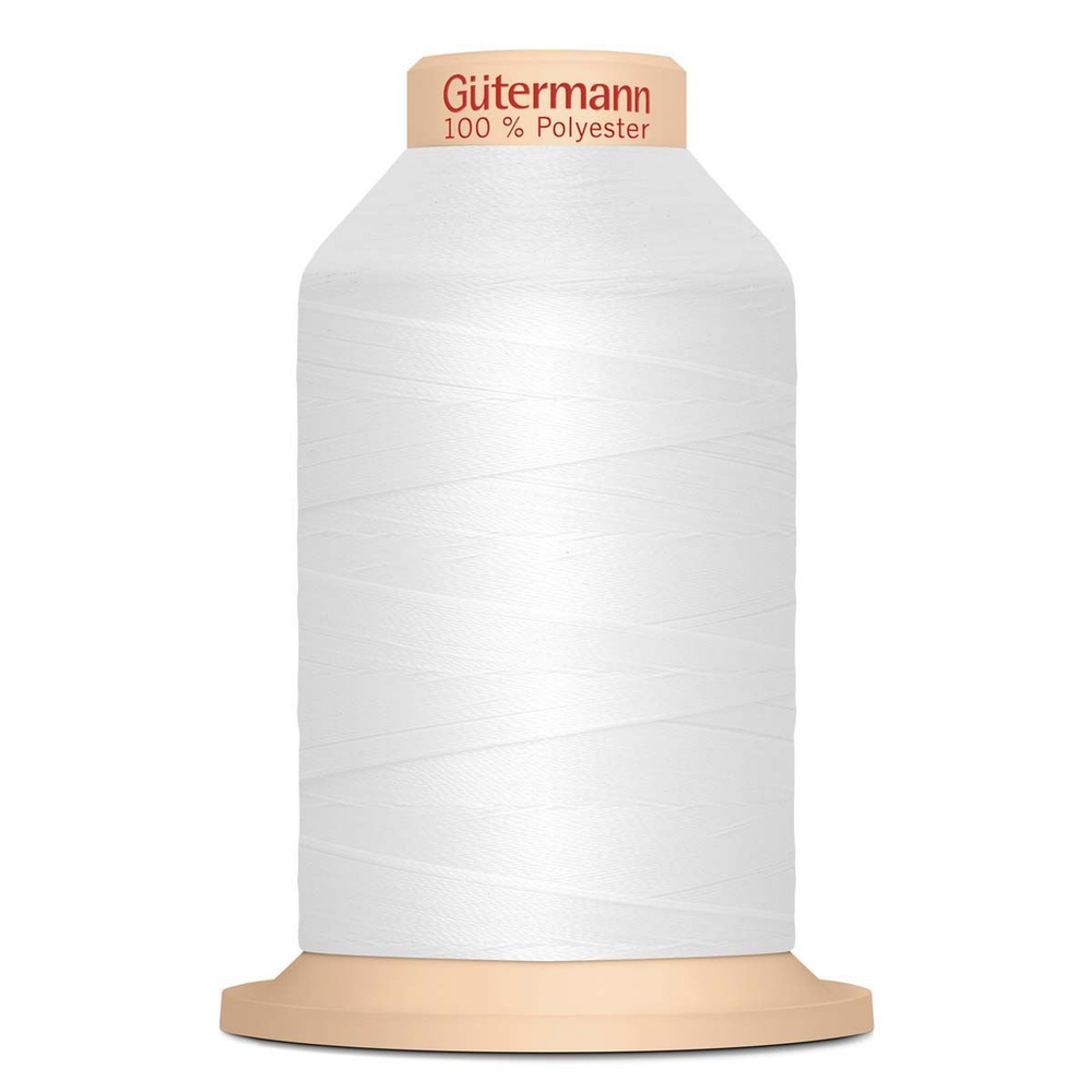 14 Нить Tera 180/2000 м оверлочная, 100% полиэстер Gutermann 735884 (800 белый)  #1