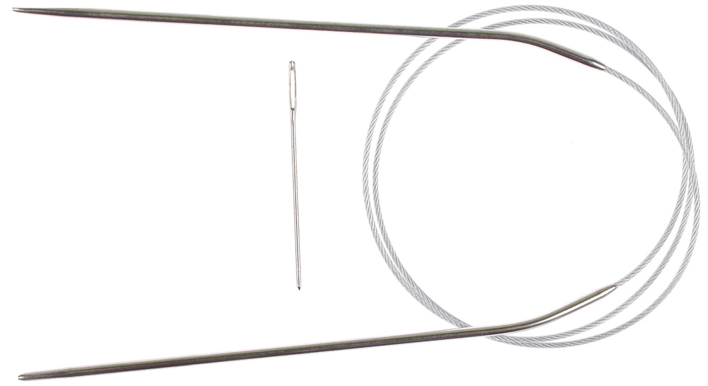Спицы для вязания круговые на тросиках с иглой в комплекте, длина 80 см, диаметр 1,5 мм  #1
