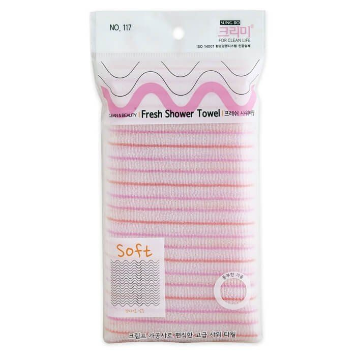 SUNG BO CLEAMY Мочалка д/душа (28х100) Fresh Shower Towel 1шт #1