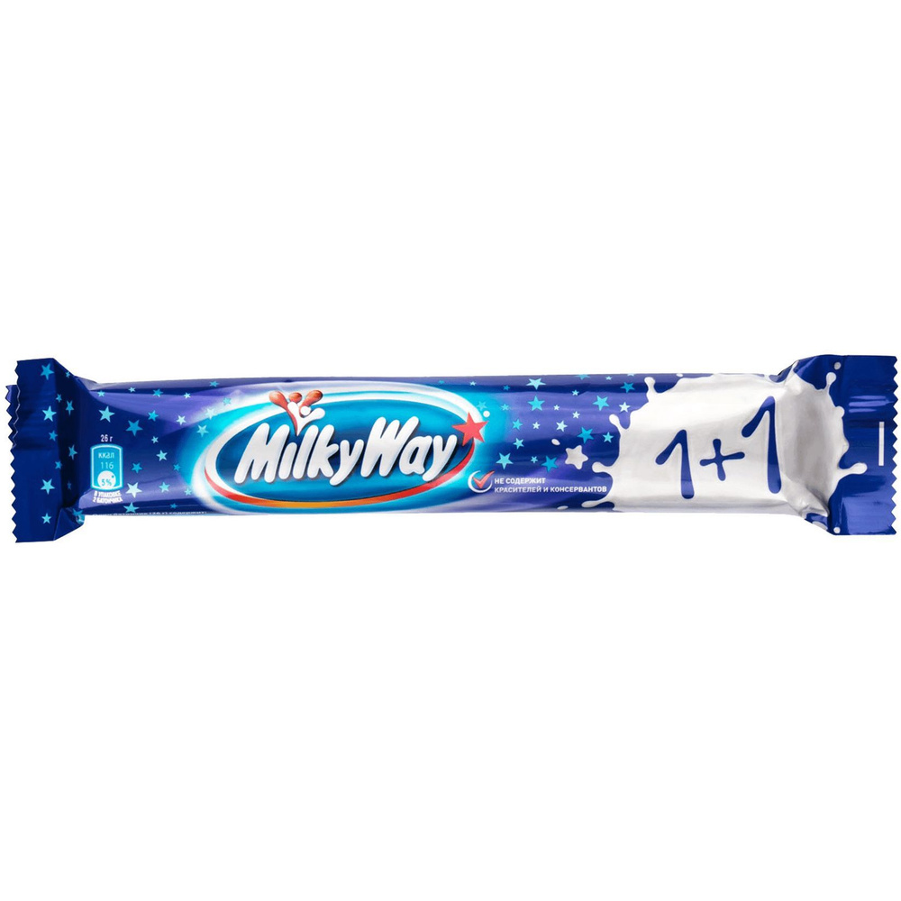 Батончик Milky Way шоколадный 1+1, 52г, 10 шт. #1