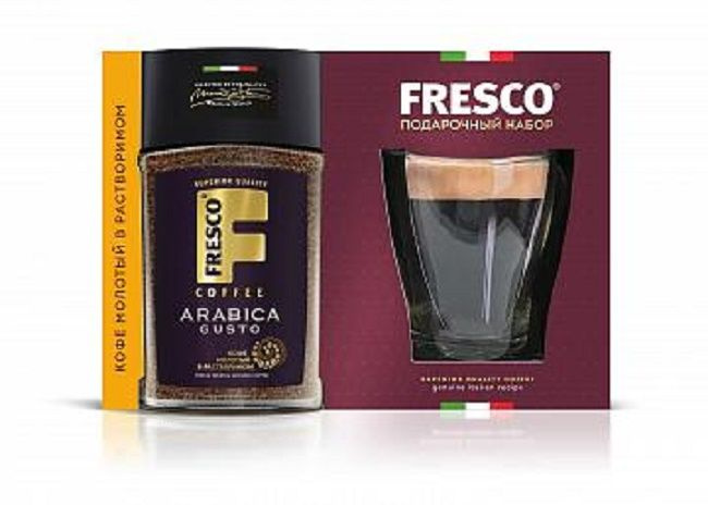 Подарочный набор Fresco Arabica Gusto кофе молотый в растворимом, 95 г + кружка  #1