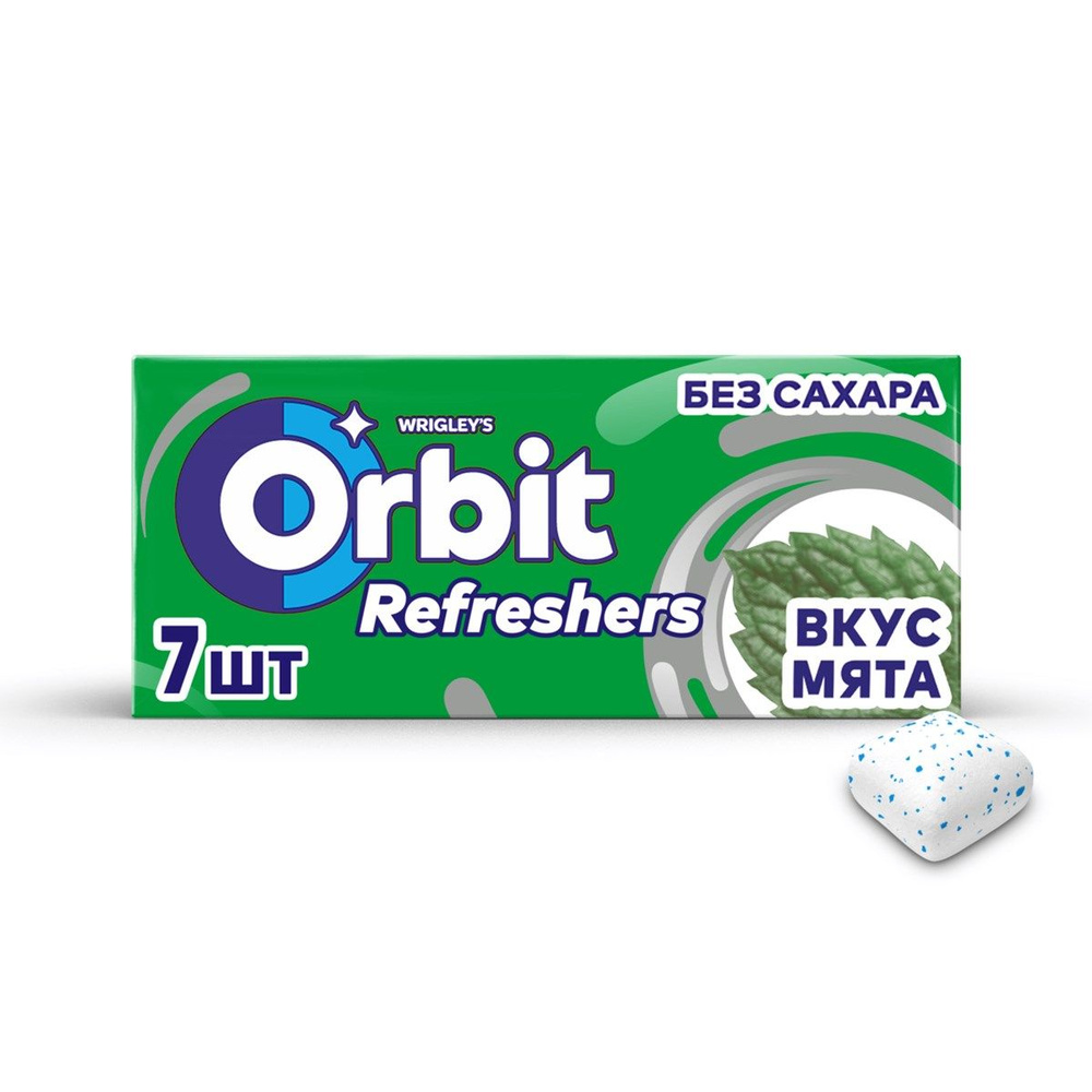 Жевательная резинка Orbit Refreshers мята без сахара, 16г. 10 штук  #1