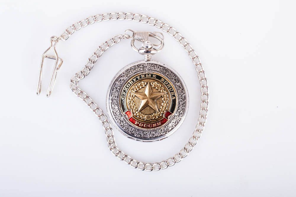 Часы карманные с металлической накладкой "Сухопутные войска ст.обр."  #1