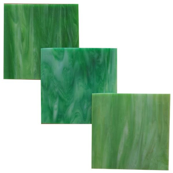 Цветное стекло для мозаики и витражей Тиффани Green Color 3 шт. 10 на 10 см.  #1