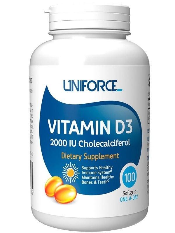 Витамин D Uniforce Vitamin D3 2000 IU 100 капсул #1