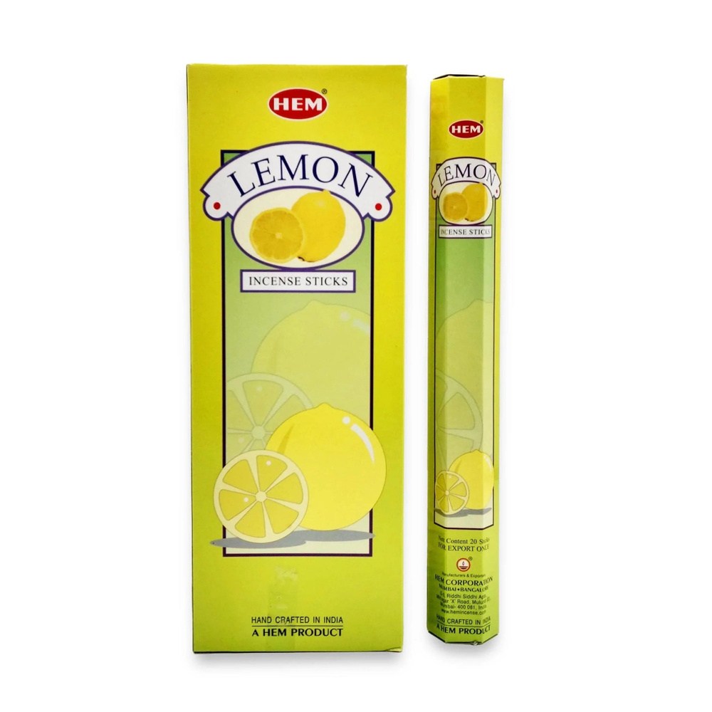 Благовония палочки HEM "Lemon" (Лимон) 6 пачек по 20 шт #1