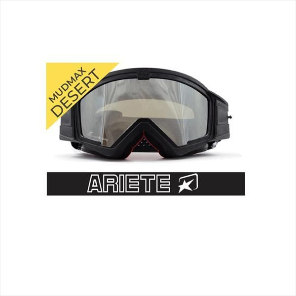 Кроссовые очки (маска) Ariete Mudmax черные с серебристой линзой  #1