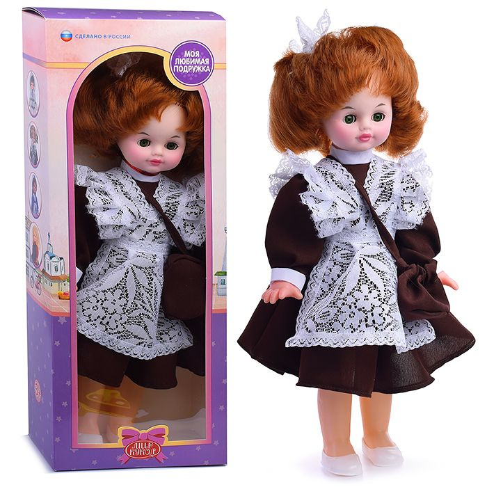 Кукла в костюме выпускницы / Кукла Школьница с бантами и сумочкой, в коробке ЛЕН45-18 Мир кукол  #1