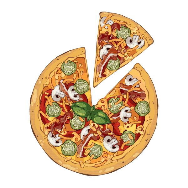 Наклейка декоративная Пицца 12х15 см #1